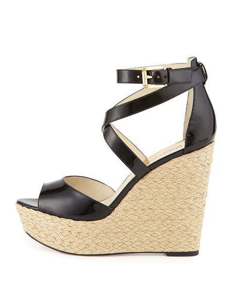 michael michael kors gabriela leather wedge|MICHAEL Michael Kors Gabriella Patent Leather Wedge Sandal, .